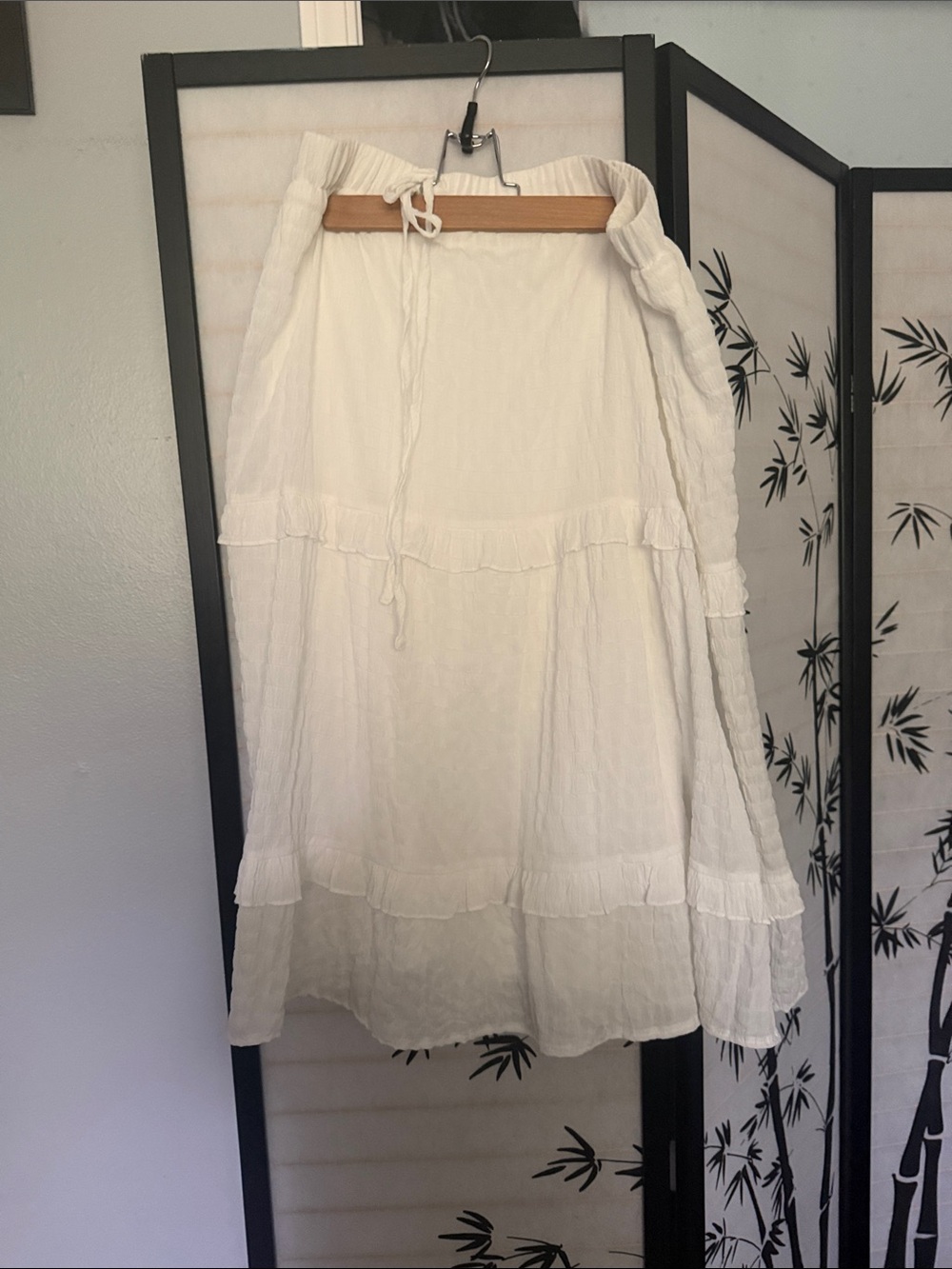 Boho Tiered White Maxi Skirt - Lightweight Summer Style